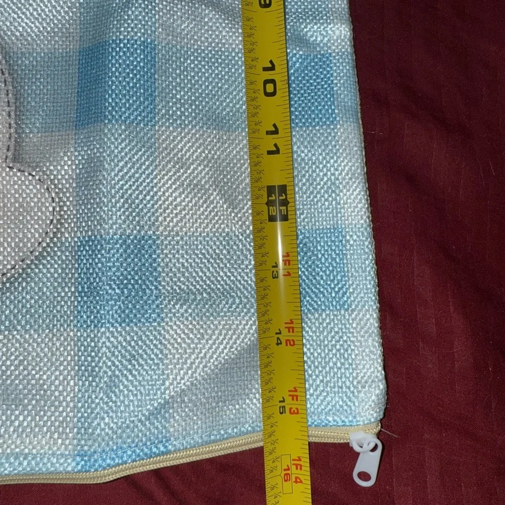 NWOT Blue and White Checkered Bunny Pillow Case